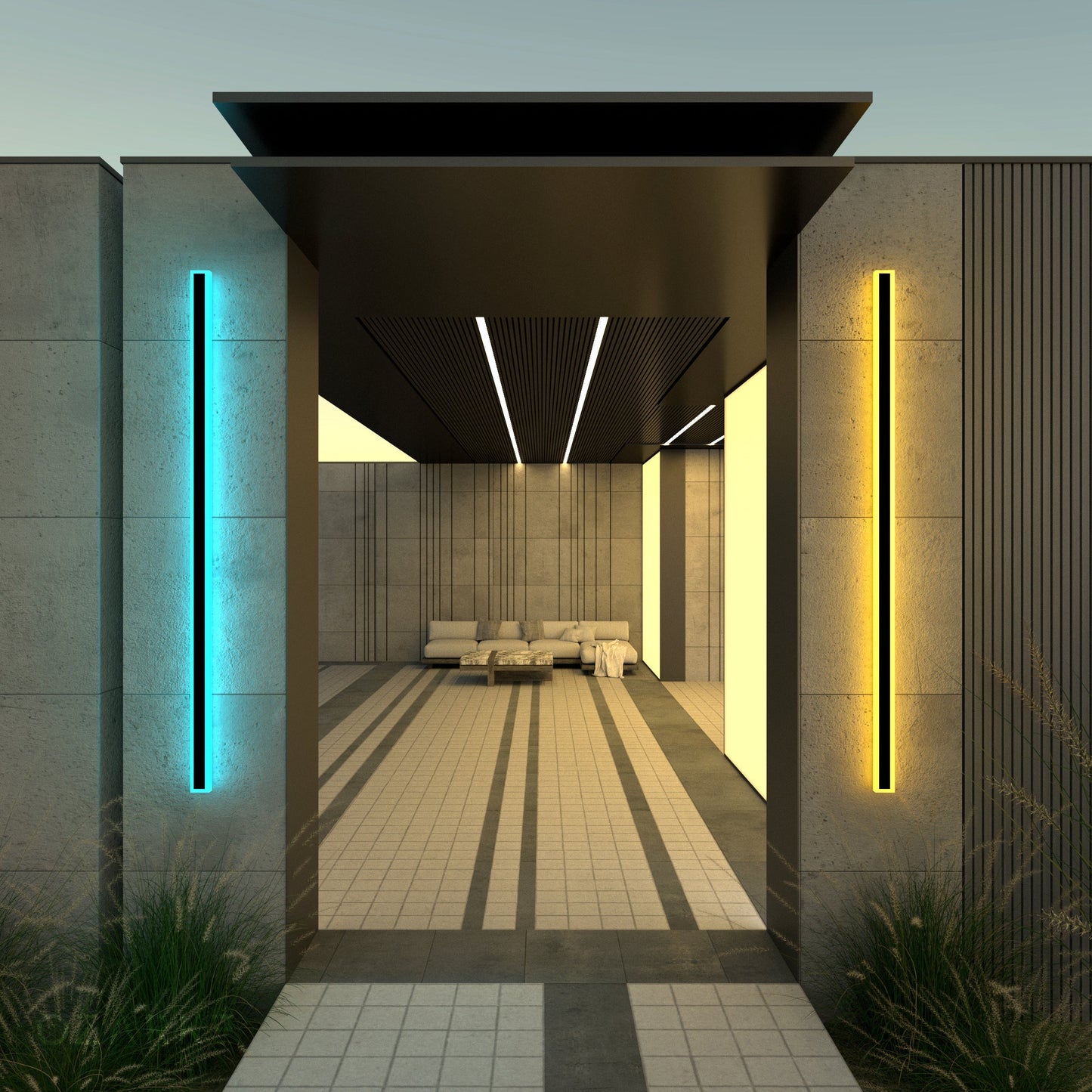 Immense RGB Linéaire Minimaliste Lumière Murale Extérieure