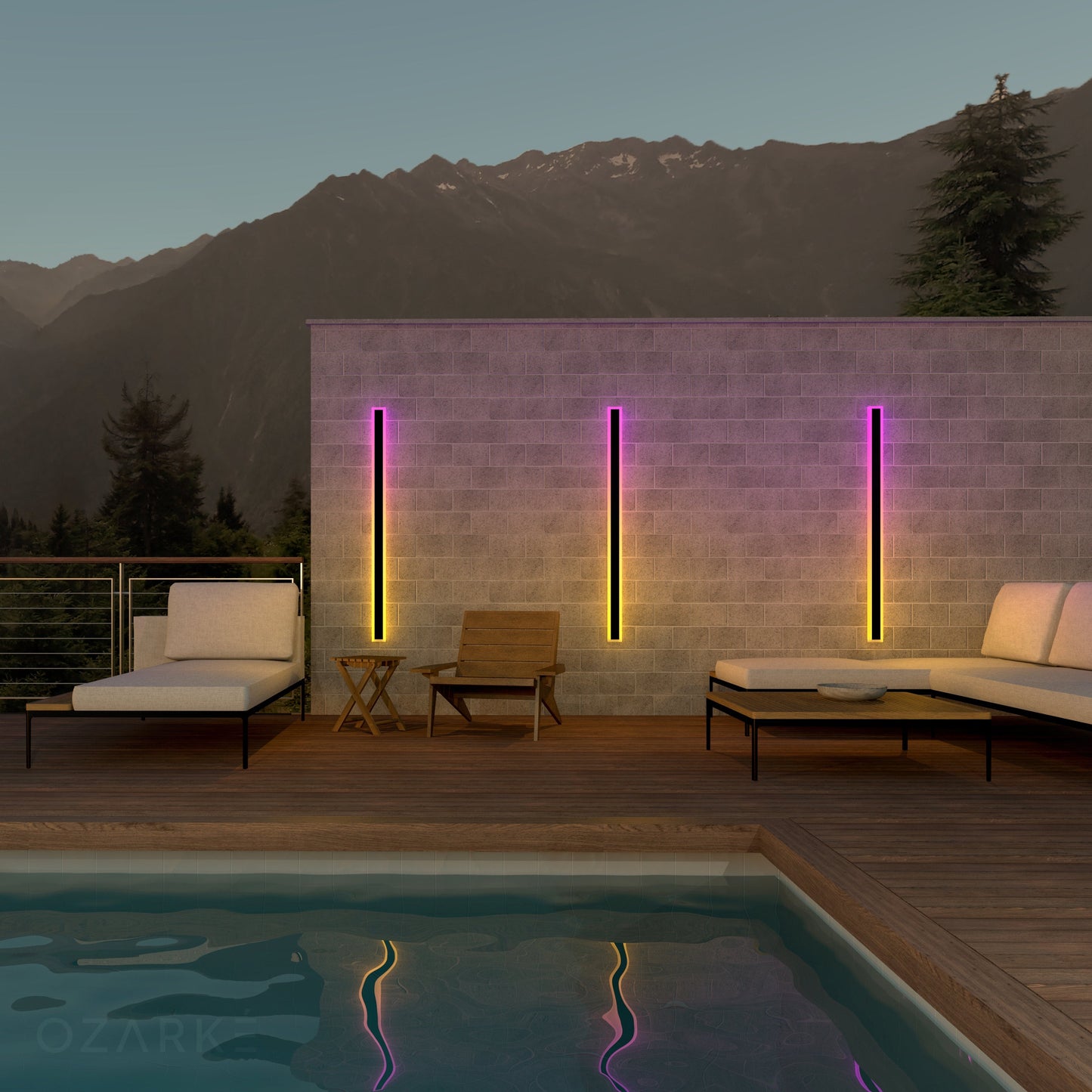 Immense RGB Linéaire Minimaliste Lumière Murale Extérieure