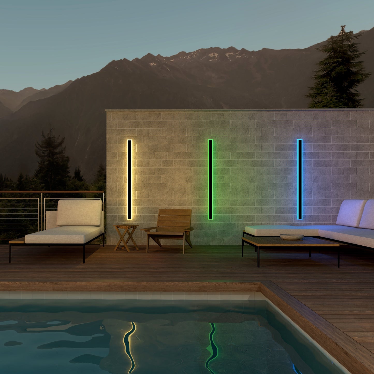Immense RGB Linéaire Minimaliste Lumière Murale Extérieure