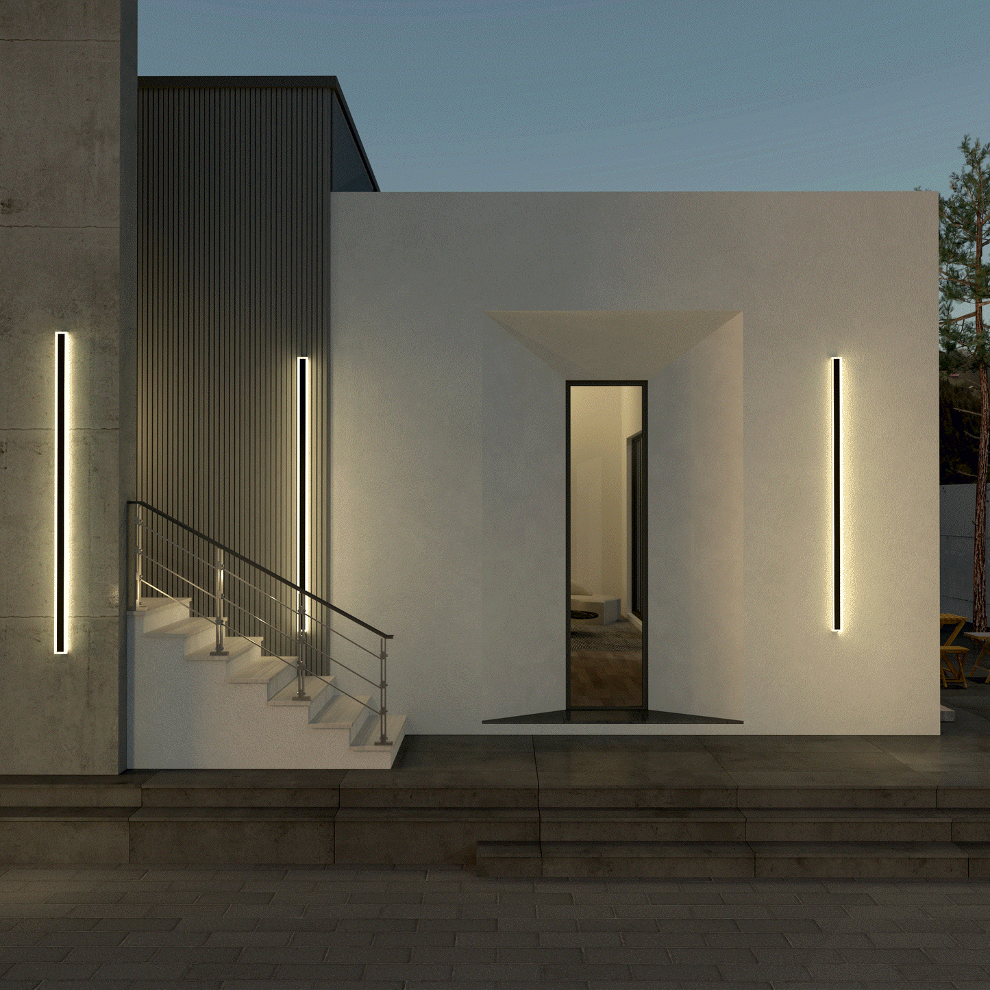 Immense RGB Linéaire Minimaliste Lumière Murale Extérieure