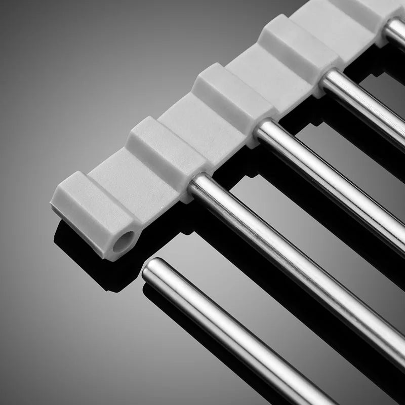 Égouttoir de cuisine en acier inoxydable – SinkRack – pliable – pour poêles et autres ustensiles – égouttoir