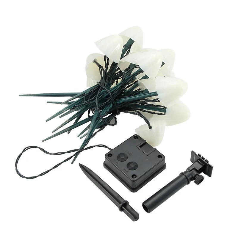 Floroux - Lampe de jardin en string à champignon