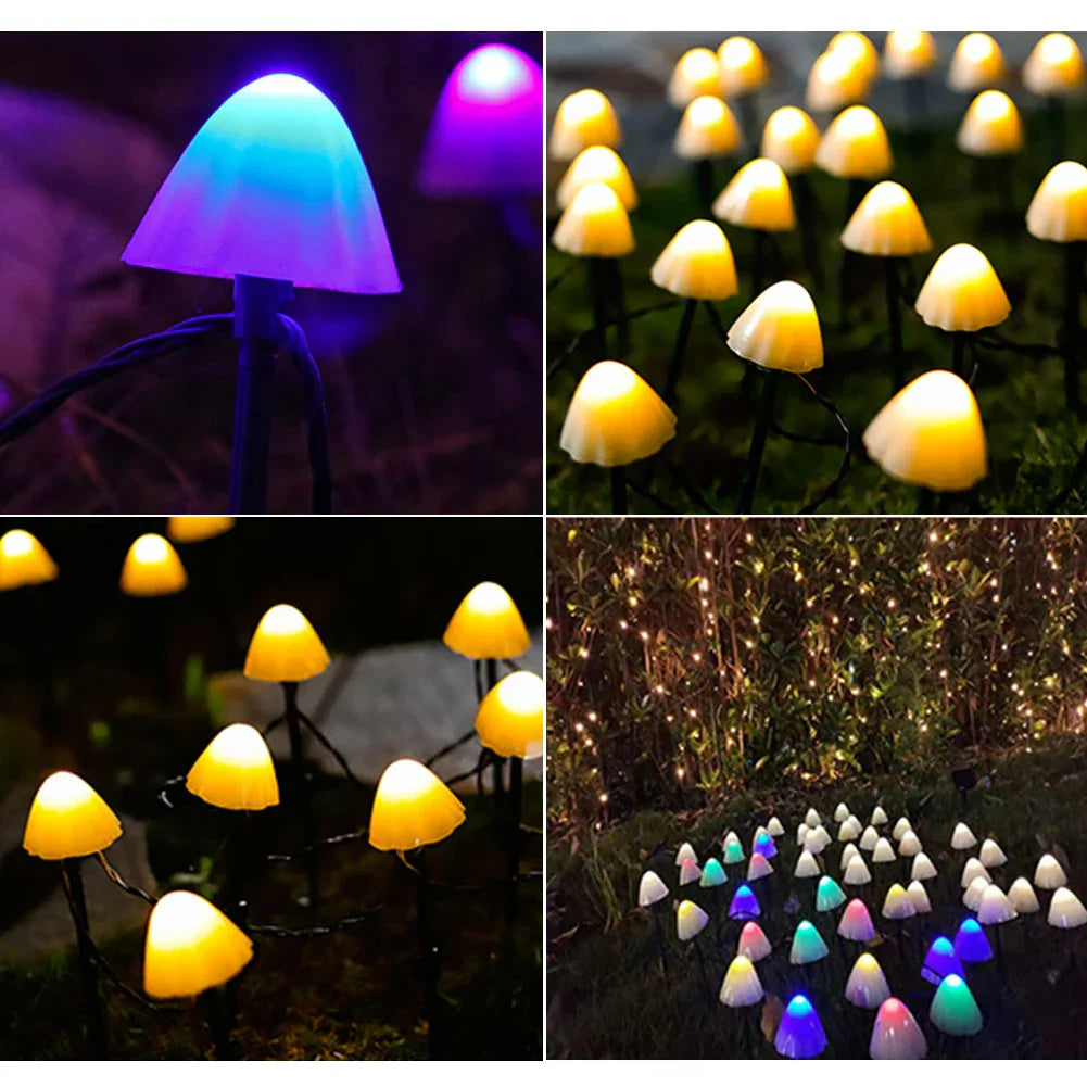 Floroux - Lampe de jardin en string à champignon
