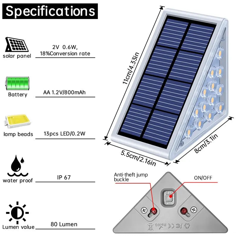 Floroux LED éclairages extérieurs | Éclairage de marche alimenté par solaire | Blanc chaud & Blanc froid