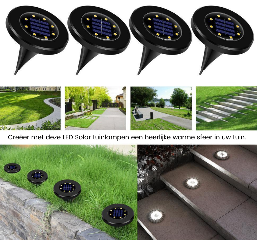 Luminaires solaires LED de jardin Deluxe (édition noire) - Créez une atmosphère agréable dans votre jardin !
