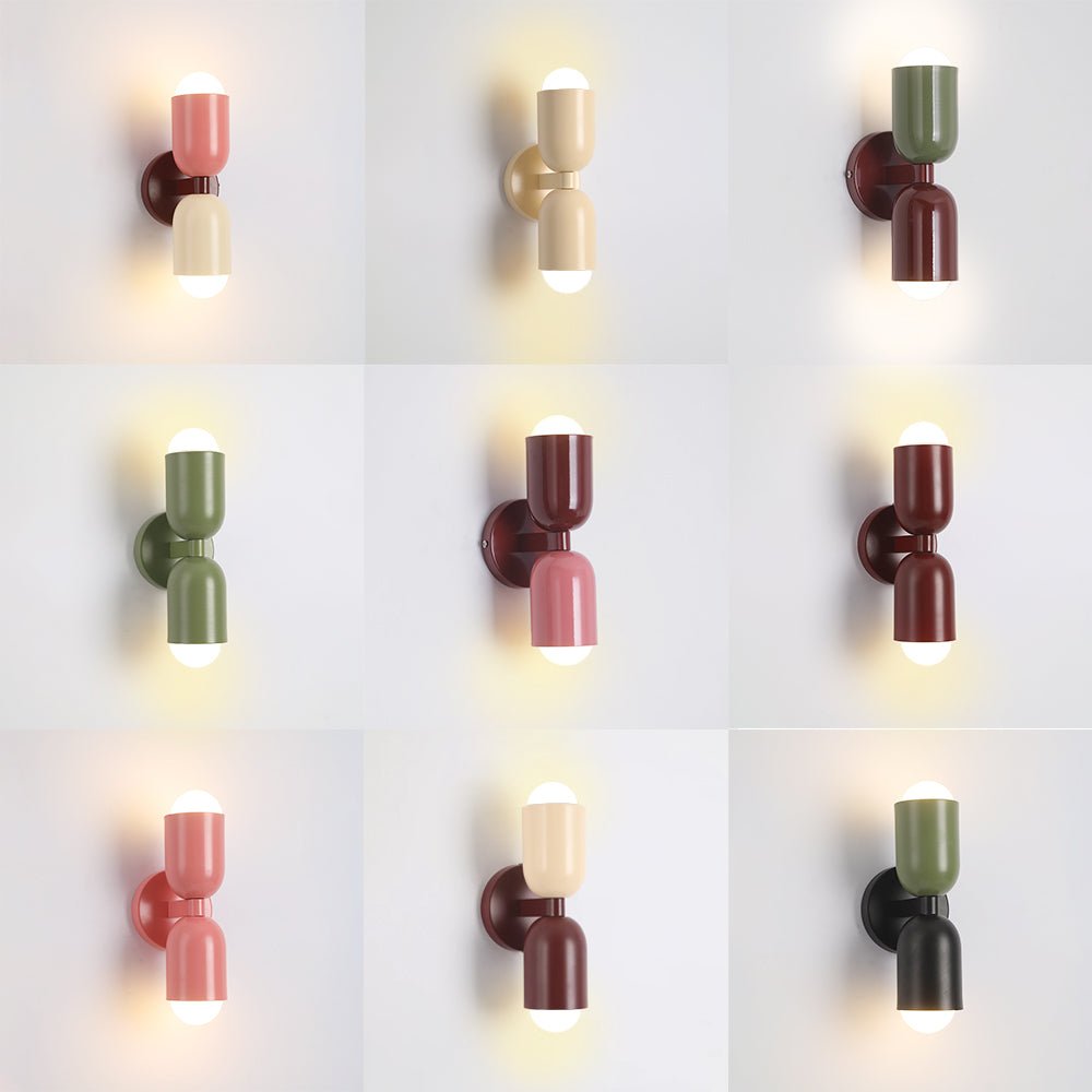Applique Murale LED Morandi Moderne 2 Flammes Noire Intérieur/Couloir Métal