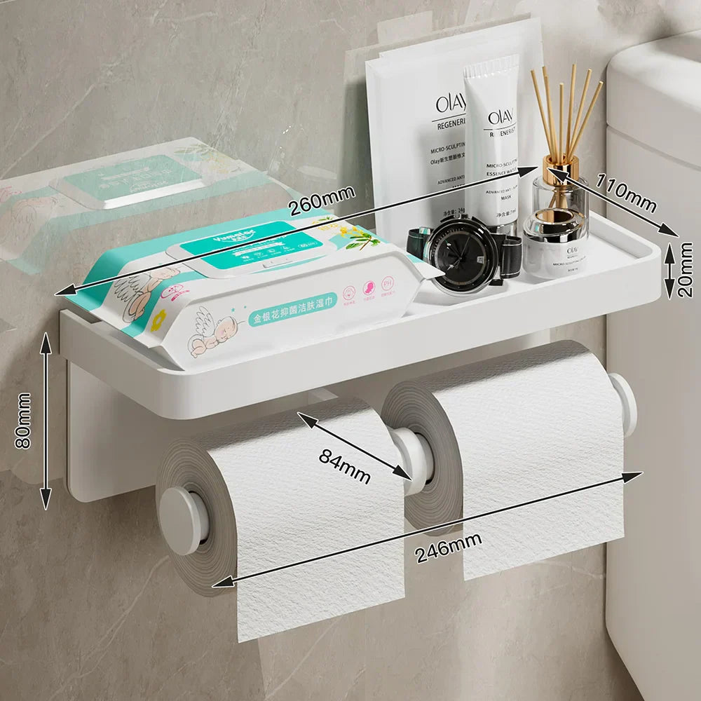 LuxeHold – Porte-rouleau de toilette multifonctionnel élégant