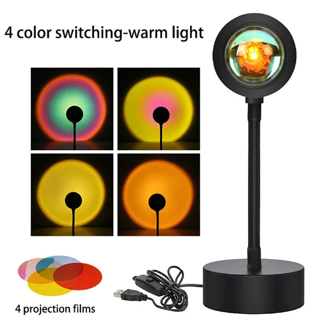RainbowRadiance Lampe de coucher de soleil LED dorée