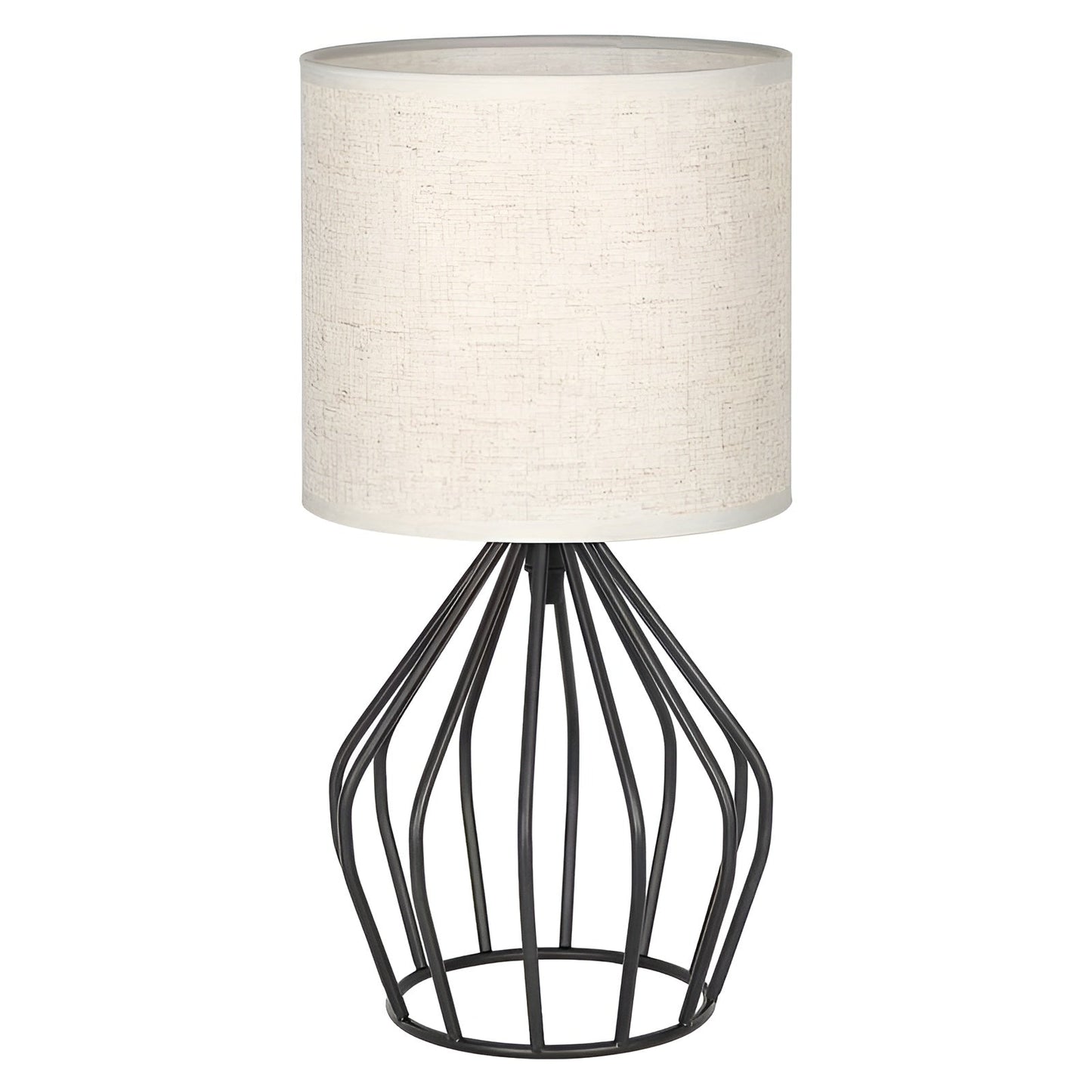 Lampe de table élégante avec abat-jour en lin et pied en métal – Éclairage parfait