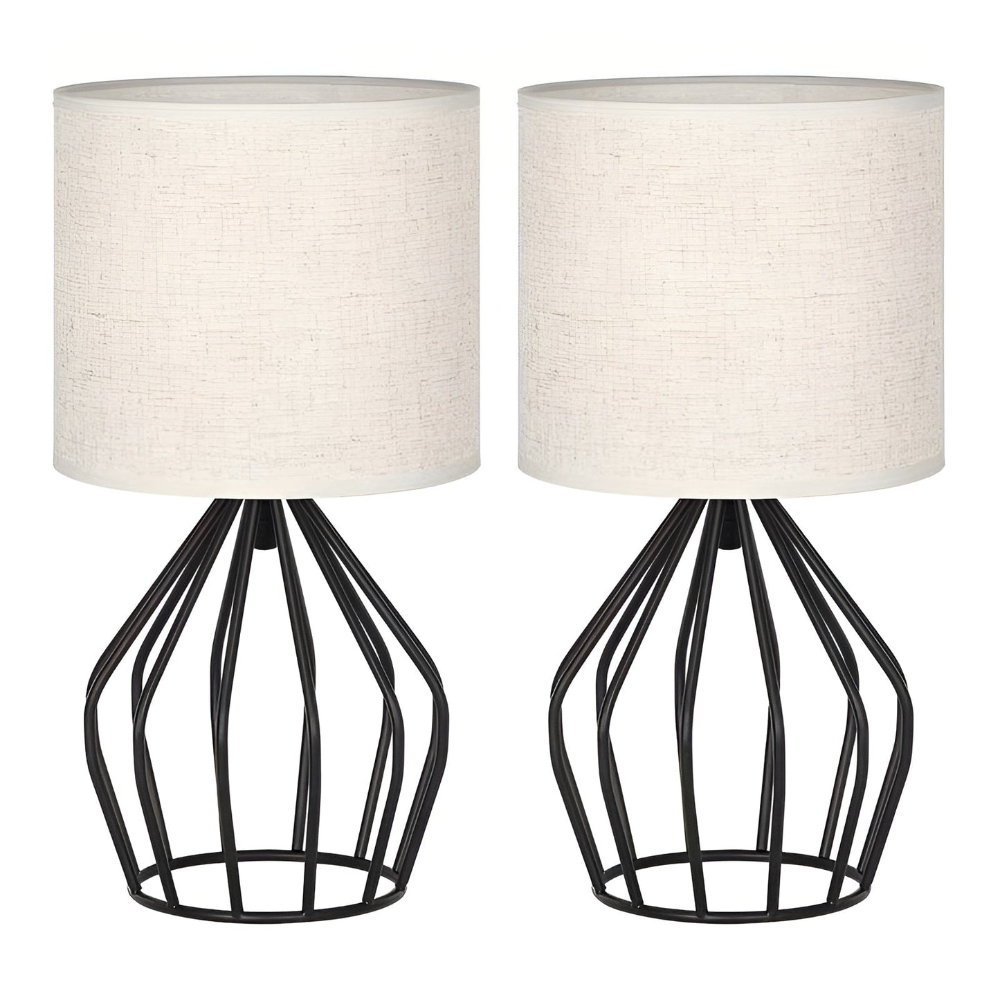 Lampe de table élégante avec abat-jour en lin et pied en métal – Éclairage parfait