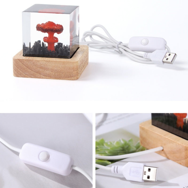 Floroux Nuclear Lamp Mushroom Cloud | Unique Table Lamp | Designer Decorative Light for Living Room & Office