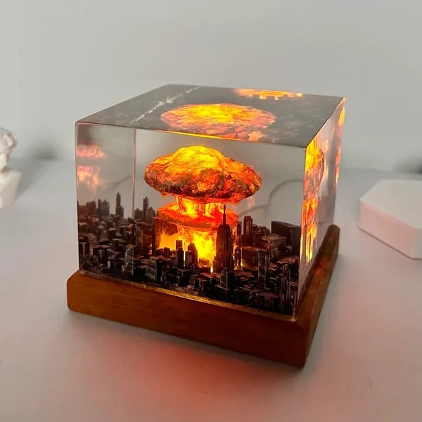 Floroux Nuclear Lamp Mushroom Cloud | Unique Table Lamp | Designer Decorative Light for Living Room & Office