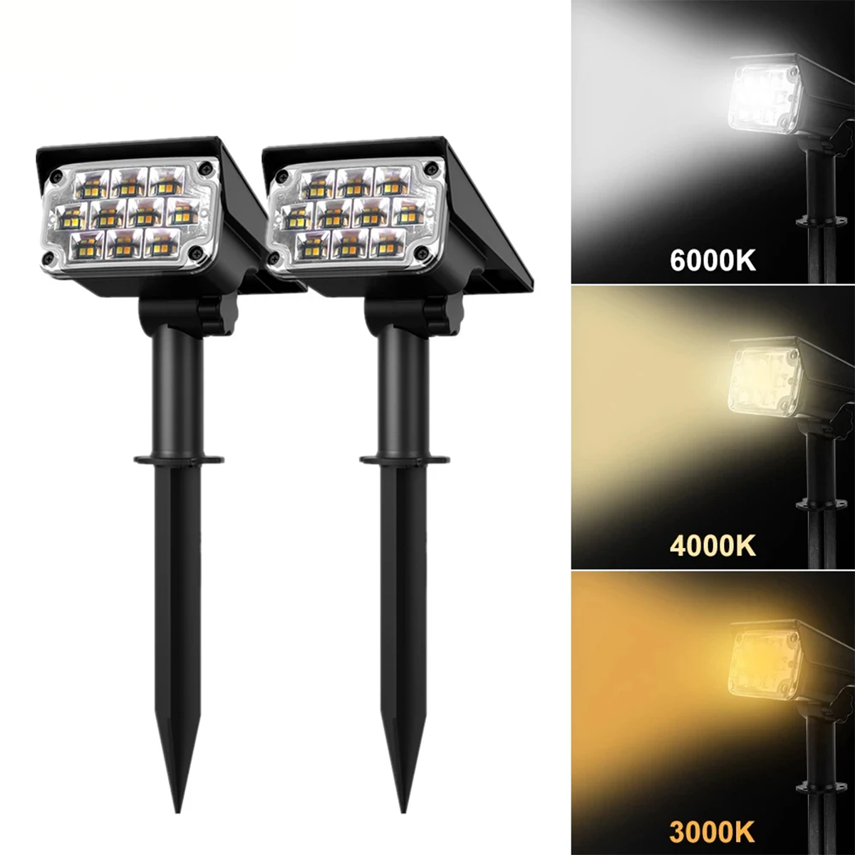 Floroux | Projecteur de jardin LED solaire sans fil
