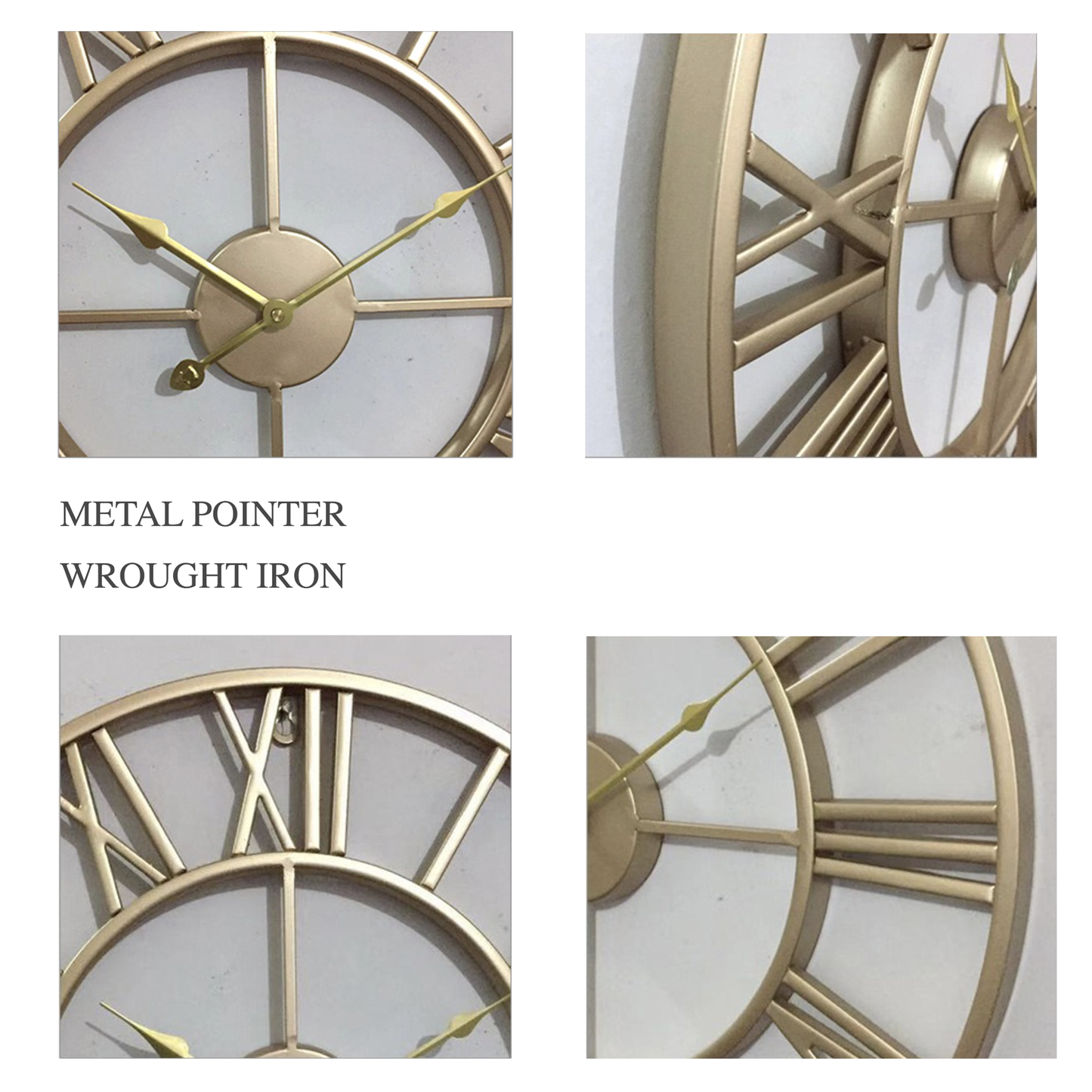 Montre murale squelette en or ou en bronze