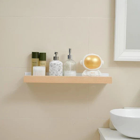 Woodify Étagère Murale - Étagère de Douche Élégante Sans Perçage
