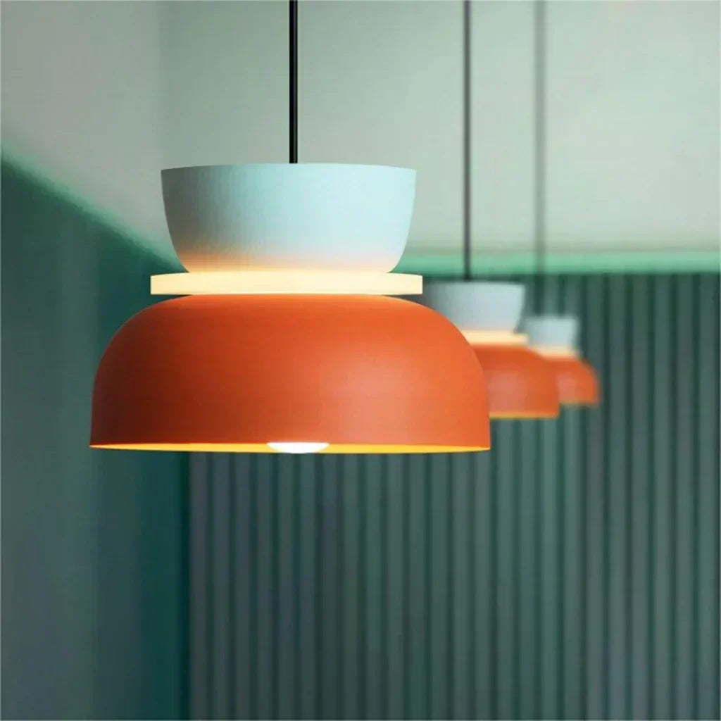 Floroux Luminaire Pendentif Scandinave à Blocs de Couleurs
