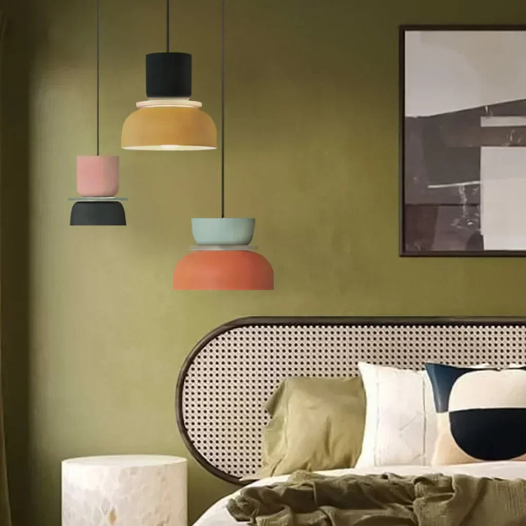 Floroux Luminaire Pendentif Scandinave à Blocs de Couleurs