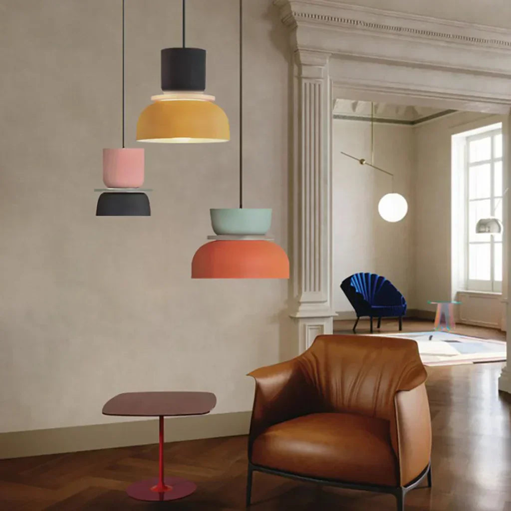 Floroux Luminaire Pendentif Scandinave à Blocs de Couleurs