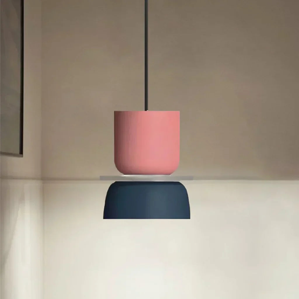 Floroux Luminaire Pendentif Scandinave à Blocs de Couleurs