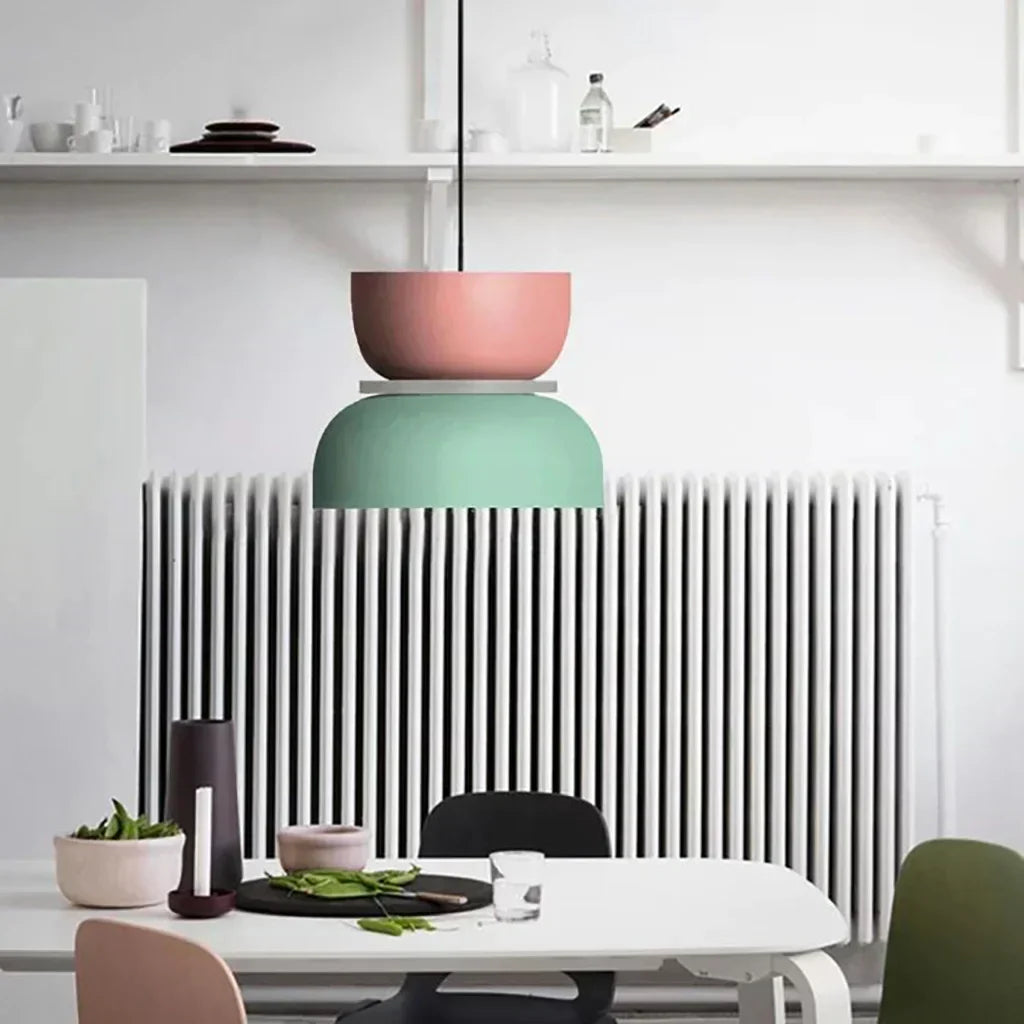 Floroux Luminaire Pendentif Scandinave à Blocs de Couleurs