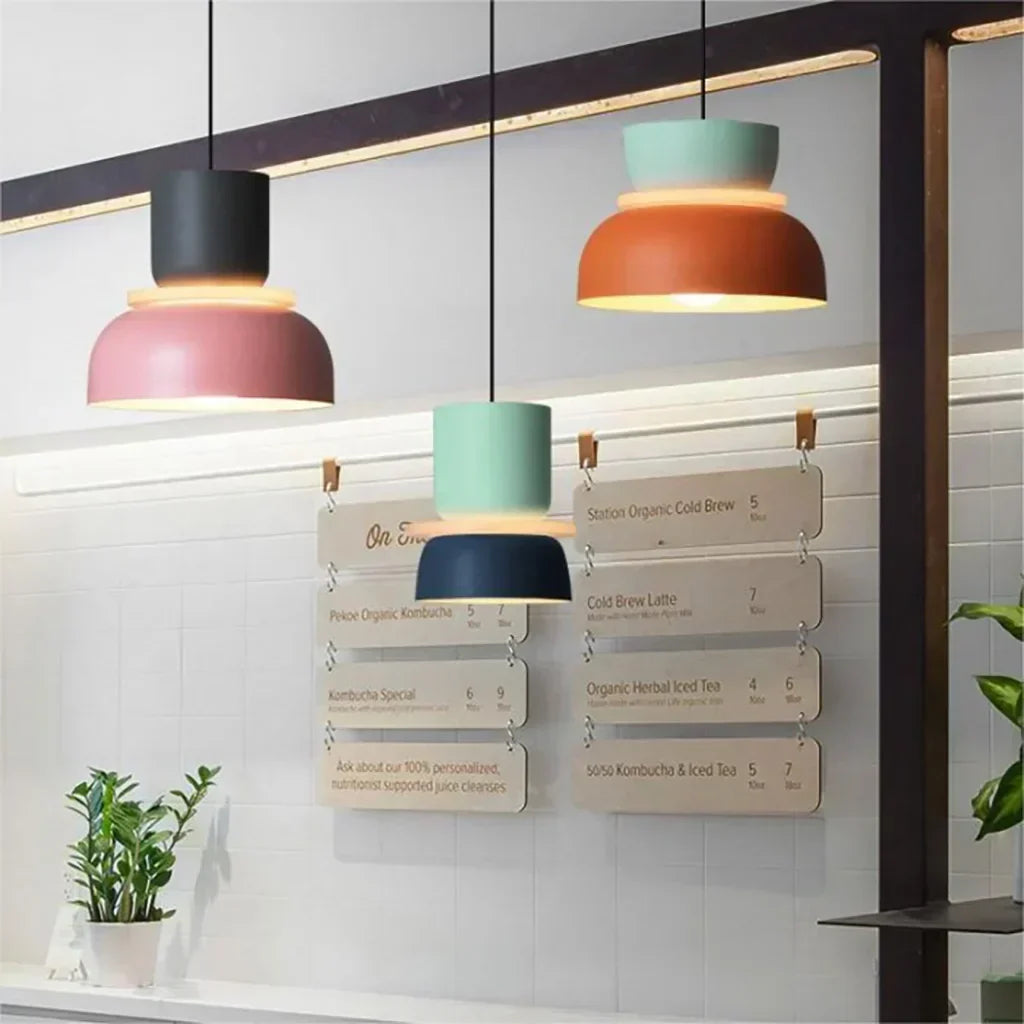 Floroux Luminaire Pendentif Scandinave à Blocs de Couleurs