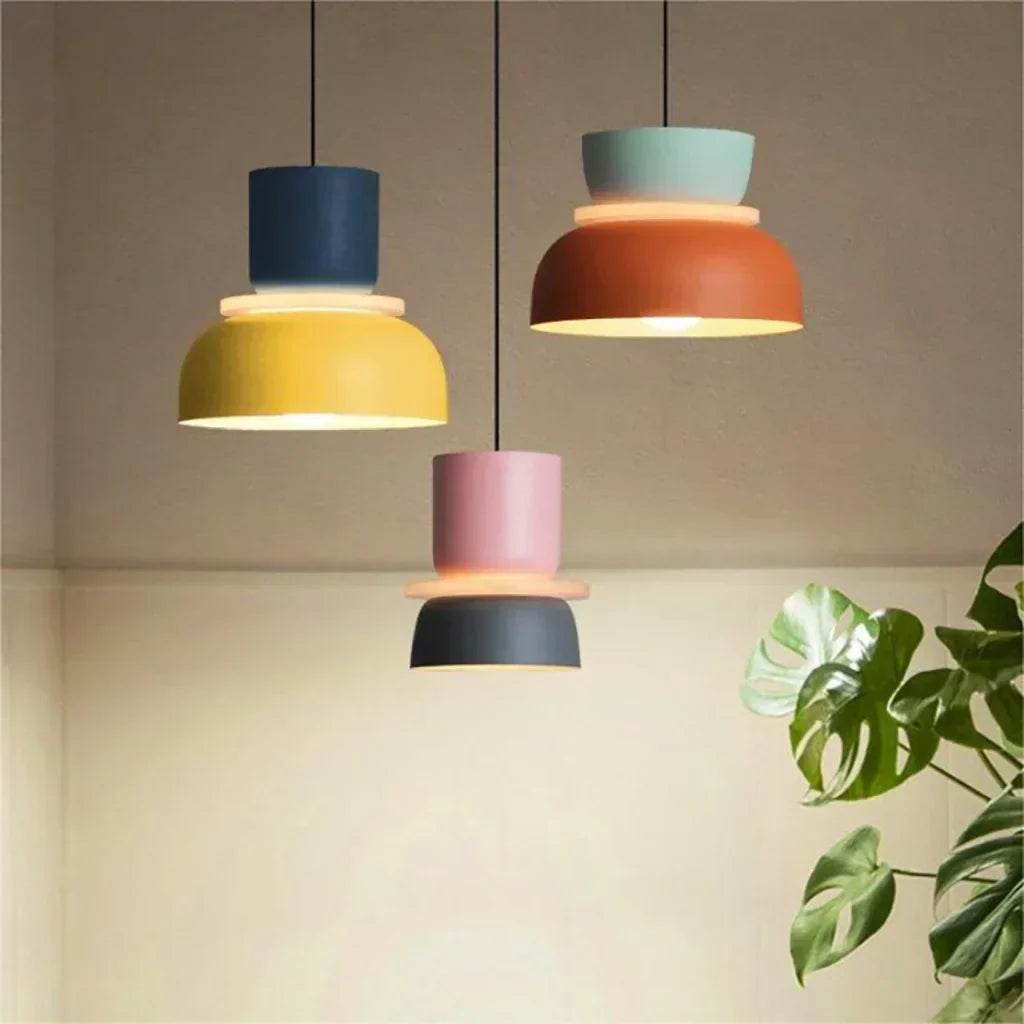 Floroux Luminaire Pendentif Scandinave à Blocs de Couleurs