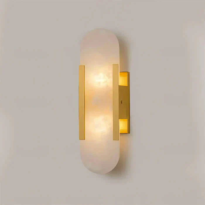 Floroux - Applique murale élégante en albâtre avec détails en laiton