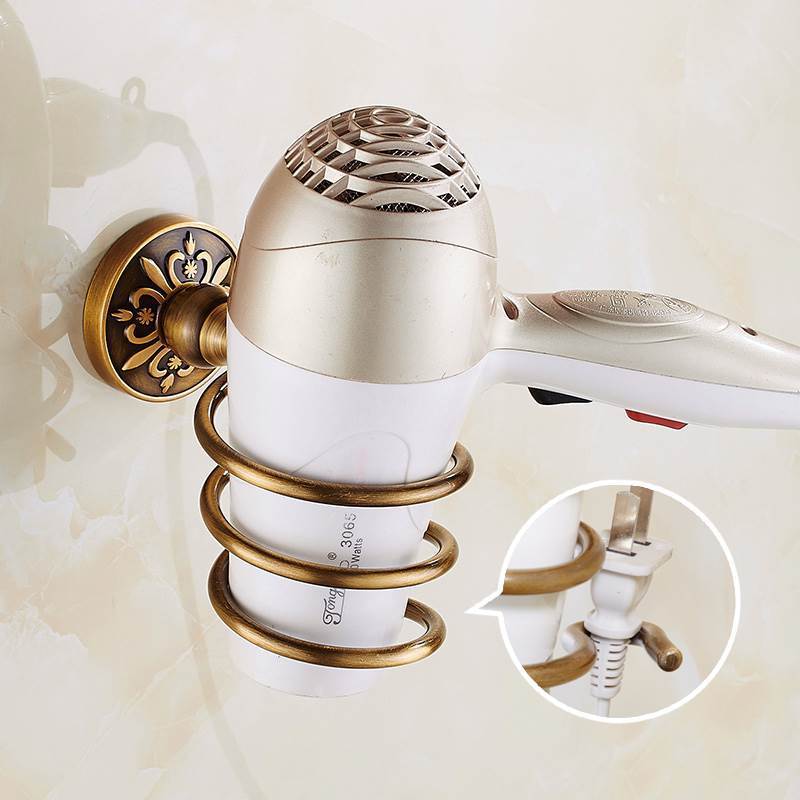 Ensemble de quincaillerie de salle de bain en bronze antique – Porte-serviettes, porte-papier toilette, porte-brosse | Accessoires de bain en aluminium gain de place