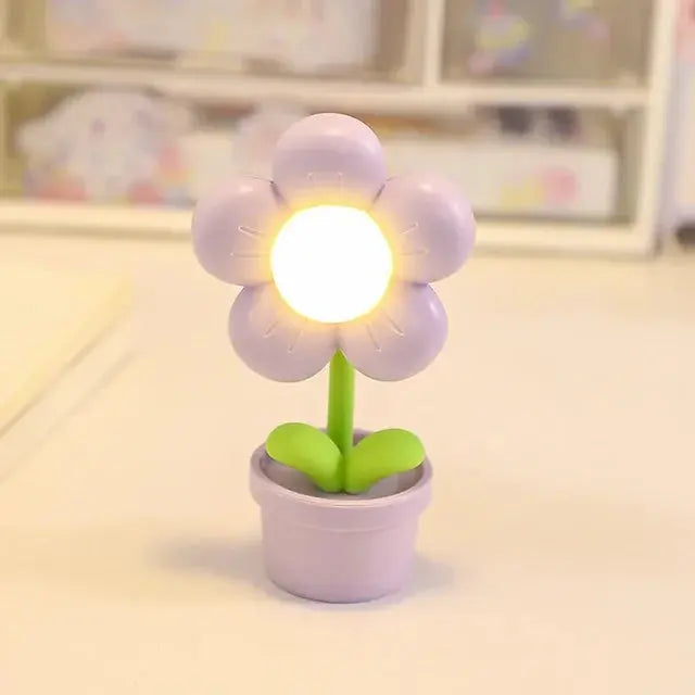 FleurLumière - Petite Lampe de Table en Forme de Fleur