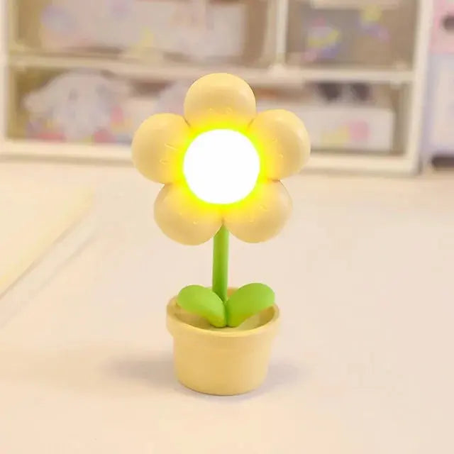 FleurLumière - Petite Lampe de Table en Forme de Fleur