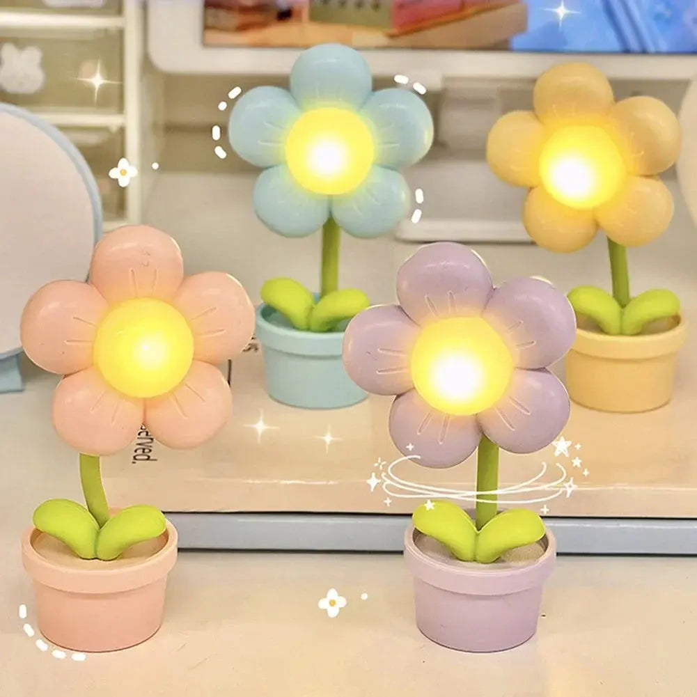 FleurLumière - Petite Lampe de Table en Forme de Fleur