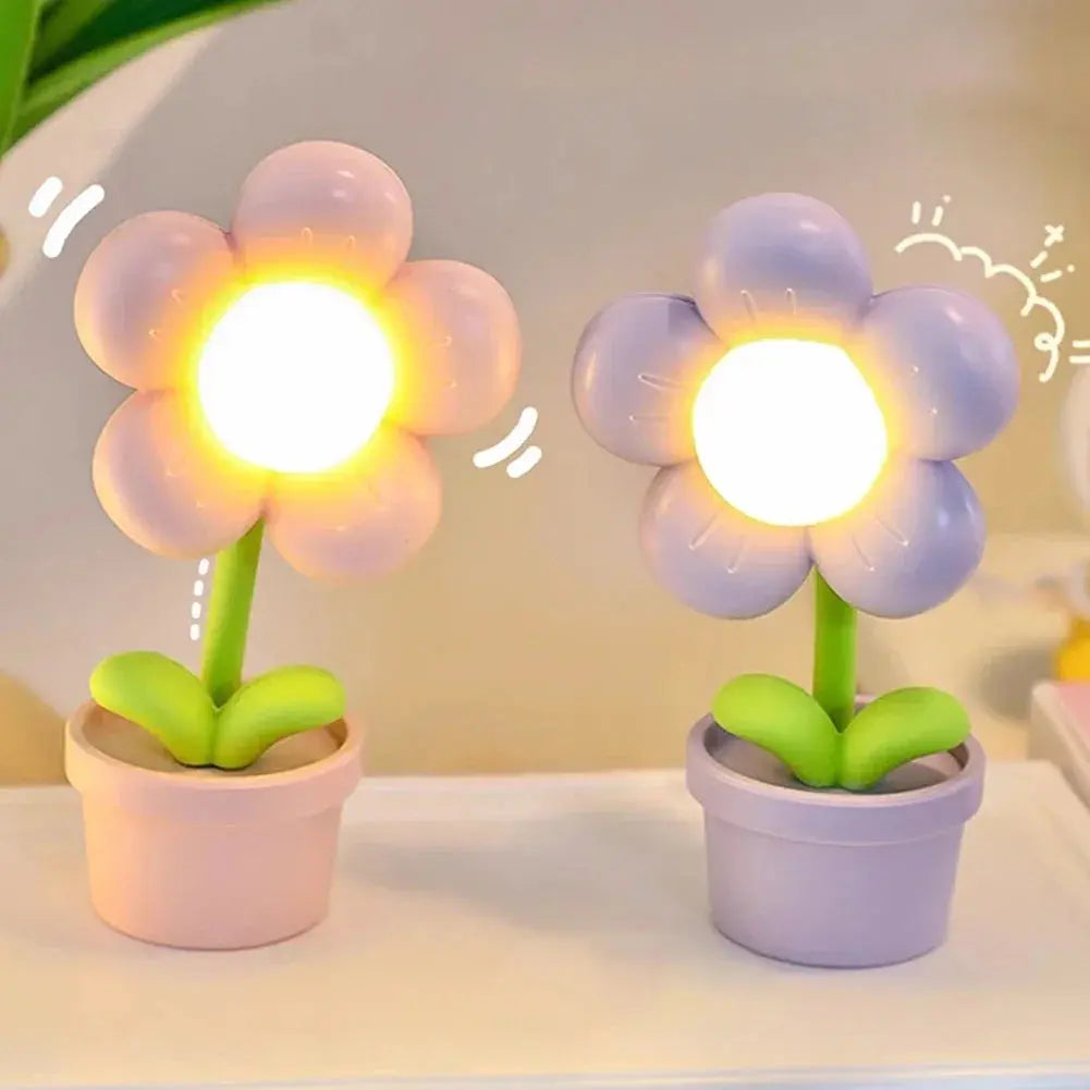FleurLumière - Petite Lampe de Table en Forme de Fleur