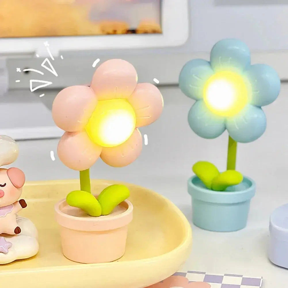 FleurLumière - Petite Lampe de Table en Forme de Fleur