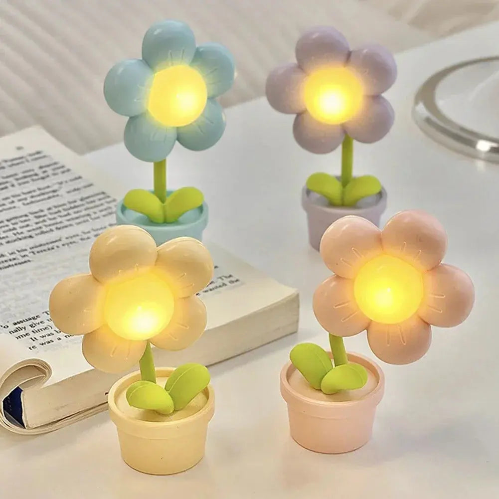 FleurLumière - Petite Lampe de Table en Forme de Fleur