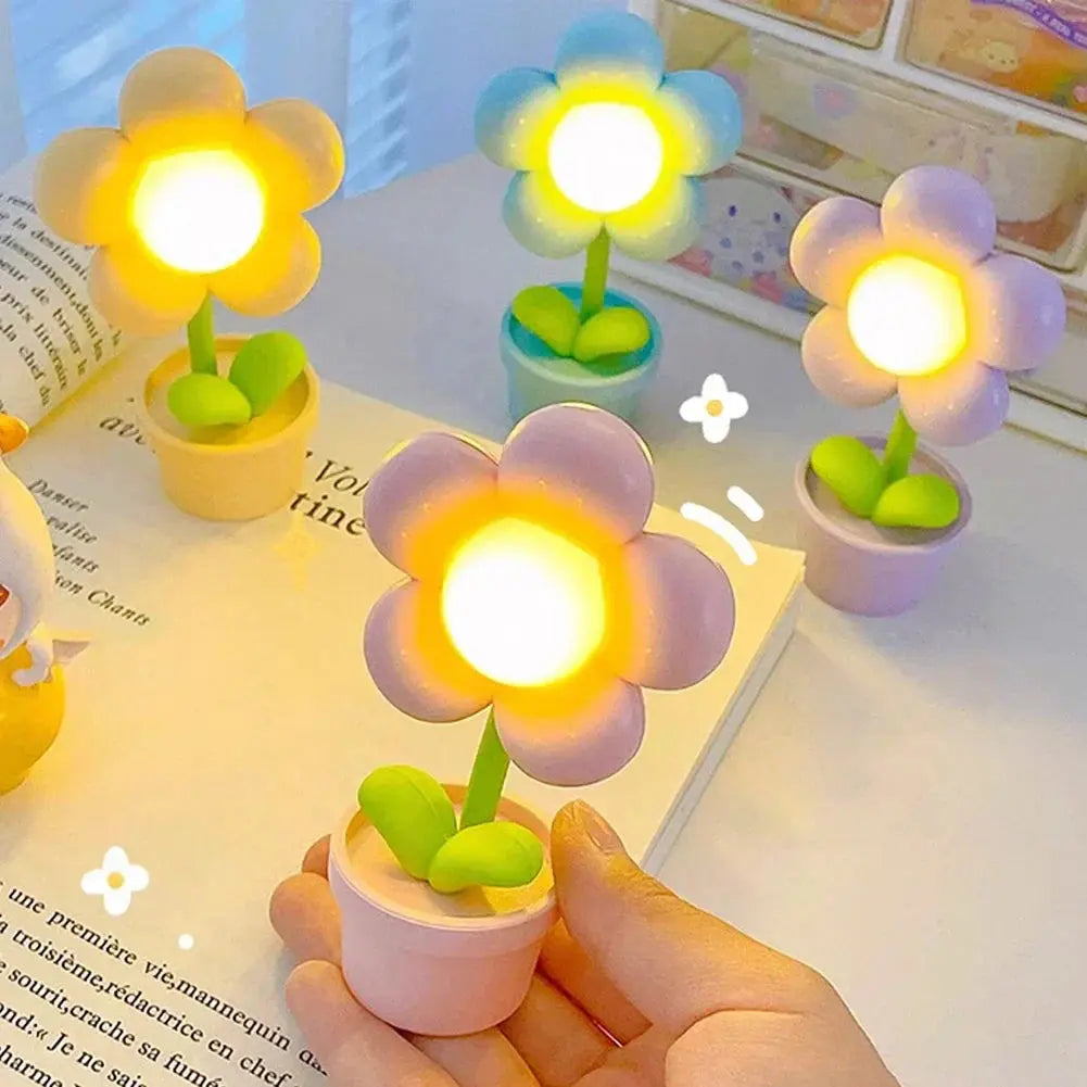FleurLumière - Petite Lampe de Table en Forme de Fleur
