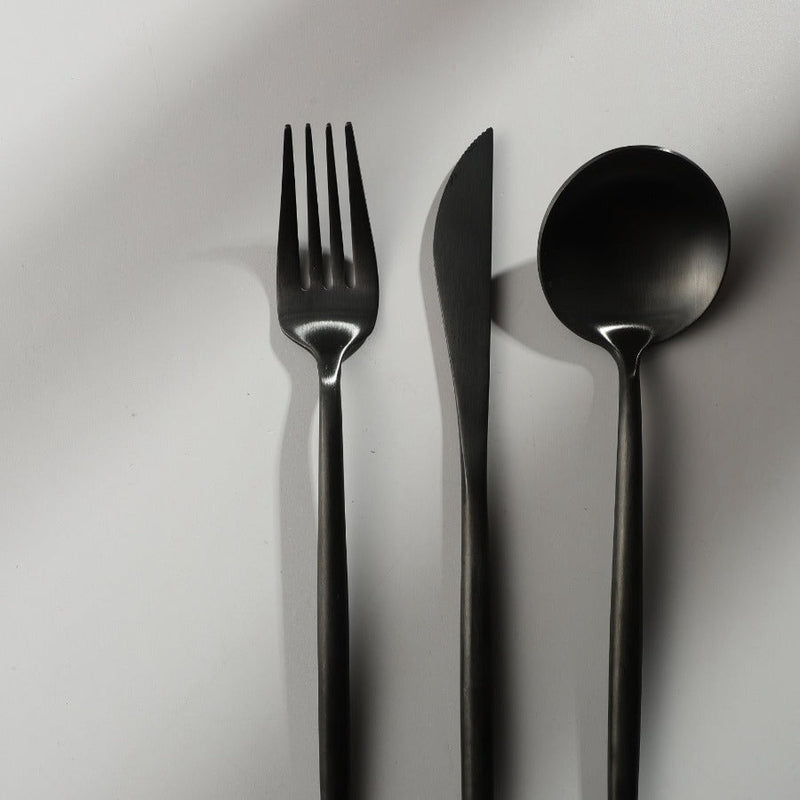 Ensemble de Couverts Minimaliste de Luxe – 20 pièces, Titane & Acier Inoxydable