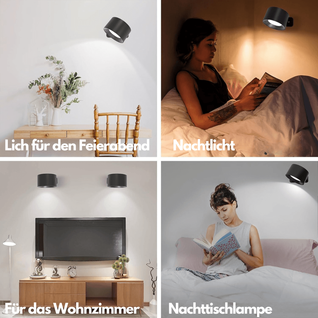 Floroux - Lampe murale sans fil innovante avec orientation flexible à 360° et contrôle tactile