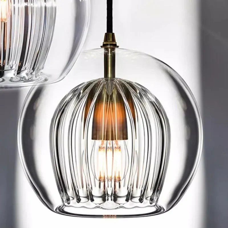 TimberGlow – Lampe suspendue moderne en verre