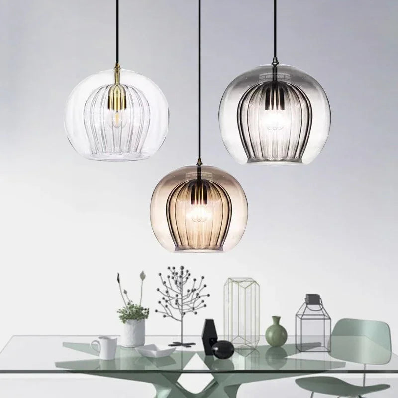 TimberGlow – Lampe suspendue moderne en verre