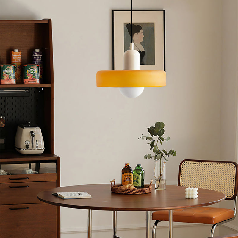 Suspension Floroux in colored glass | Elegant hanging lamp in Bauhaus style | Designer lamp for the living room and dining room