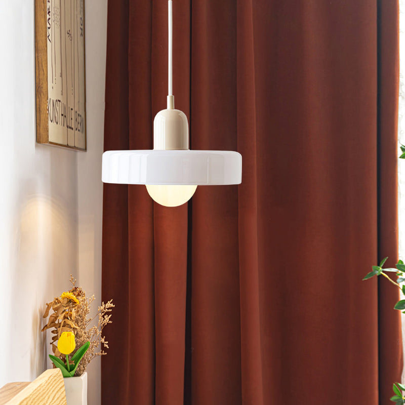 Suspension Floroux in colored glass | Elegant hanging lamp in Bauhaus style | Designer lamp for the living room and dining room