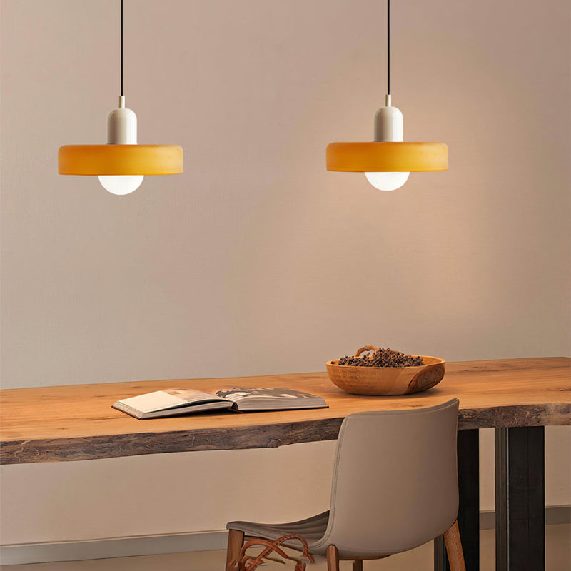 Suspension Floroux in colored glass | Elegant hanging lamp in Bauhaus style | Designer lamp for the living room and dining room