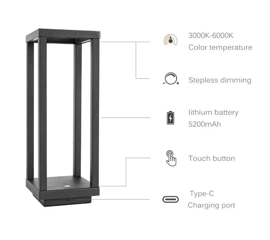 LumaLite - Lampe de table LED sans fil moderne