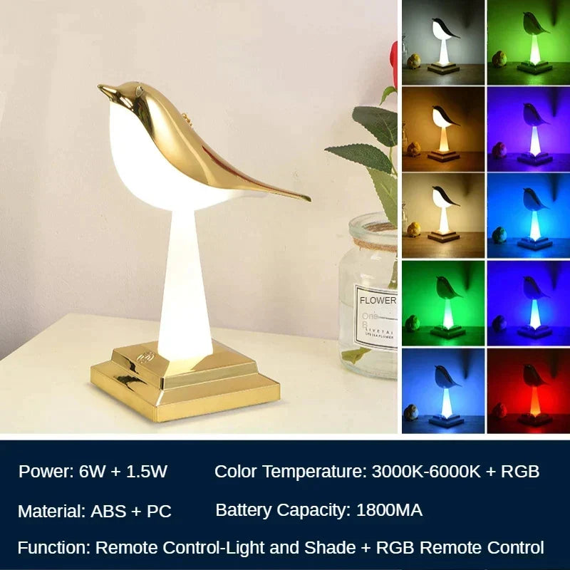 Floroux Oiseau Lampe de table