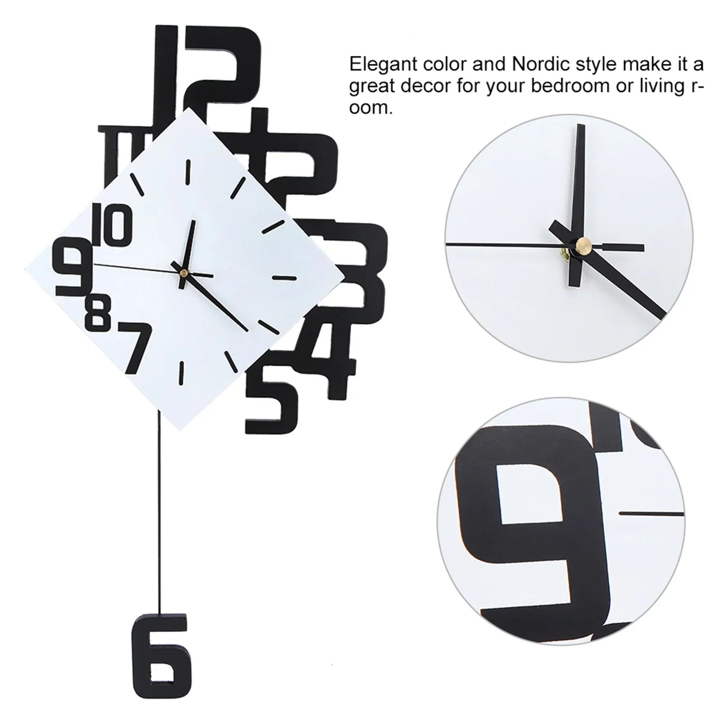 Floroux - Horloge murale dans le style nordique