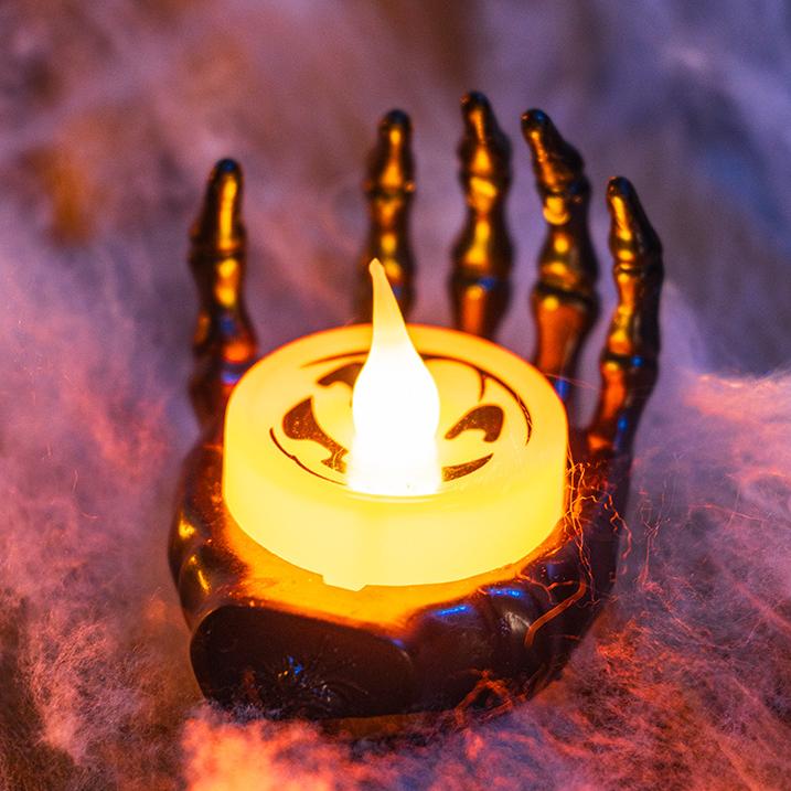 Bougies Électroniques Os de Araignée Lumineuses Lampe de Vision Nocturne - Cadeau Parfait pour Halloween