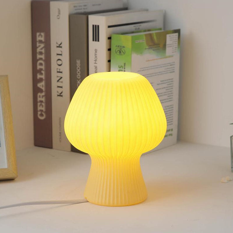 Lampe de table nocturne LED en verre vintage en forme de tulipe