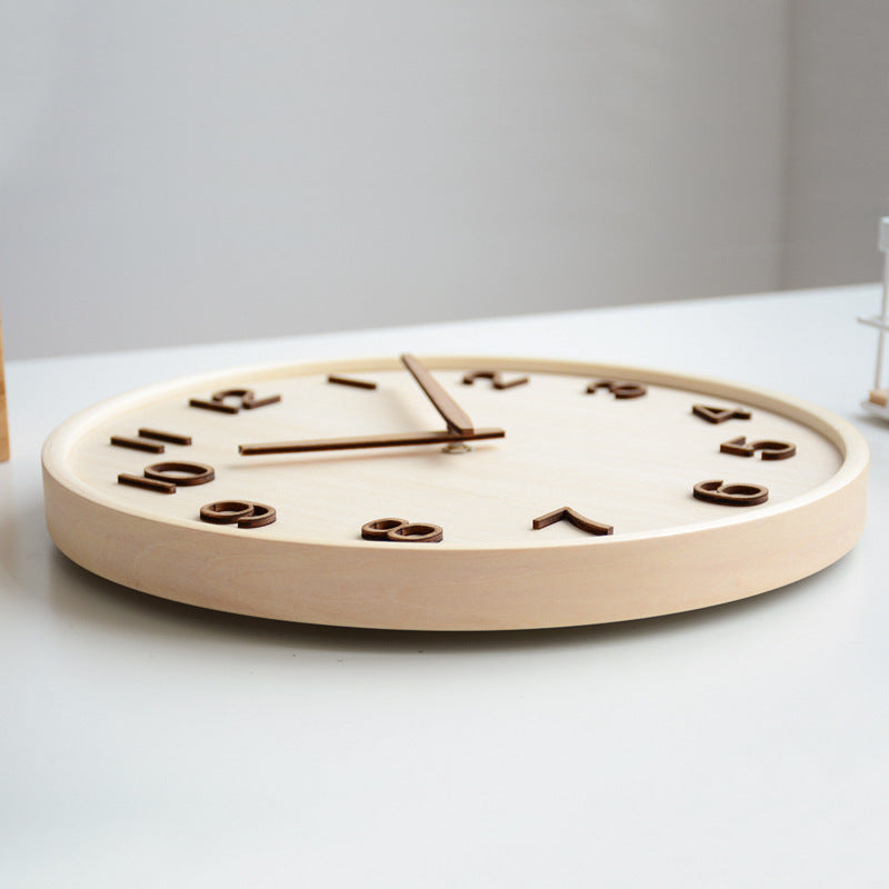 Floroux Élégance - Horloge murale en bois ronde