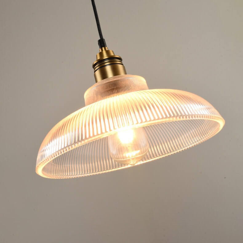 Floroux Suspension | Verre rayé | 1-flamme | Design vintage pour un éclairage élégant