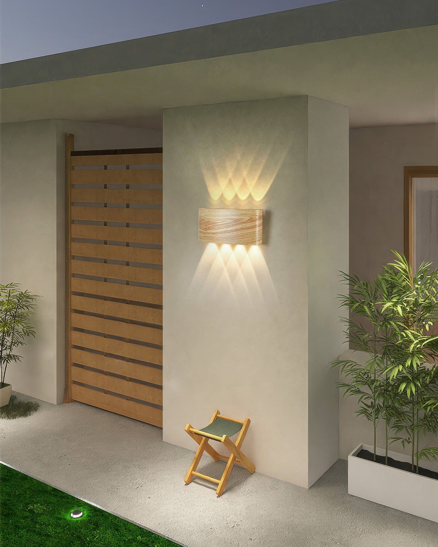 Lampe murale LED Lumina avec effet bois